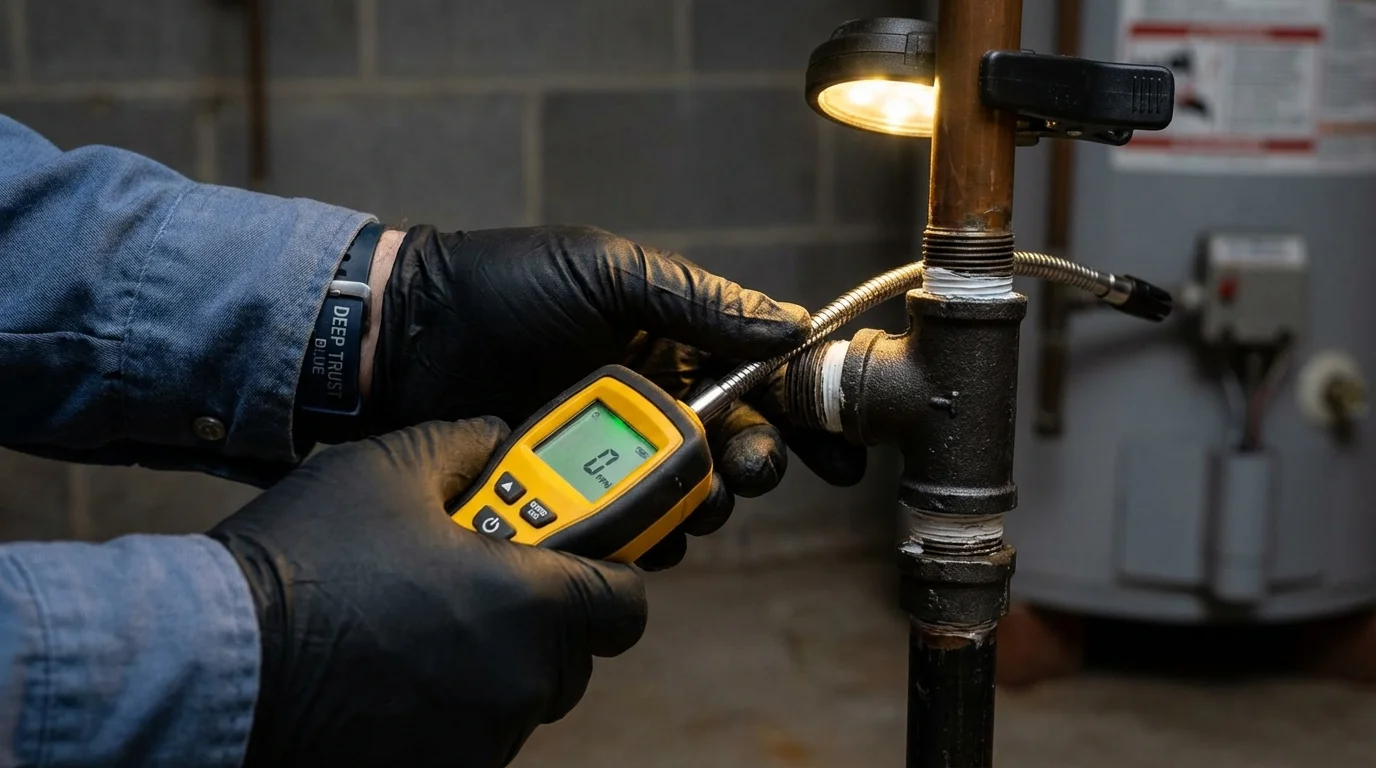 Gas leak detection with electronic sniffer by Johns Plumbing LLC in Great Falls