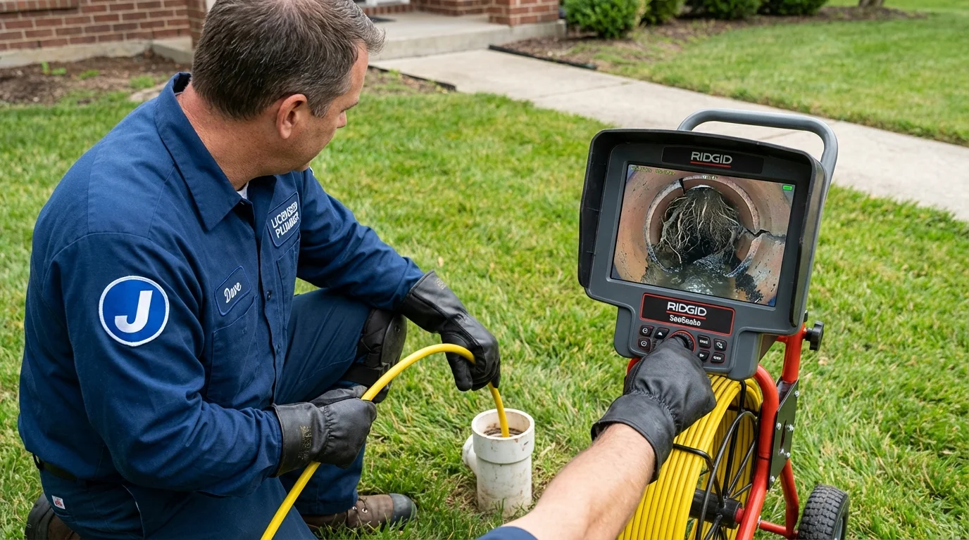 Sewer camera inspection being performed by Johns Plumbing LLC in Great Falls